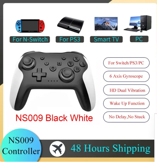 1PC NS009 Bluetooth Game Controller Wireless Gamepad For Nintendo Switch Console PS3 PC Windows 7 10 Dual Vibration Joystick