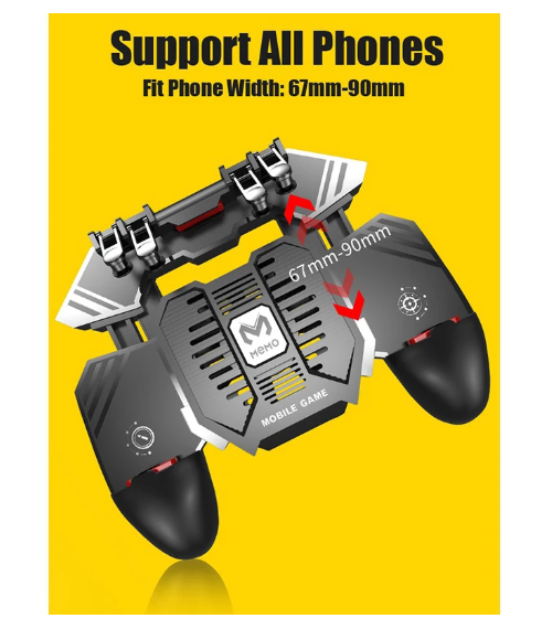 1PC AK77 Pubg Mobile Game Controller 6 Fingers with Fan Pubg Trigger Gamepad Joystick for Android Ios Game Pad Movil with Battery