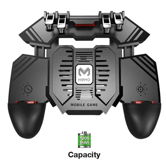 1PC AK77 Pubg Mobile Game Controller 6 Fingers with Fan Pubg Trigger Gamepad Joystick for Android Ios Game Pad Movil with Battery