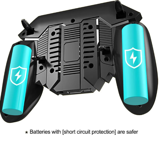 1PC AK77 Pubg Mobile Game Controller 6 Fingers with Fan Pubg Trigger Gamepad Joystick for Android Ios Game Pad Movil with Battery