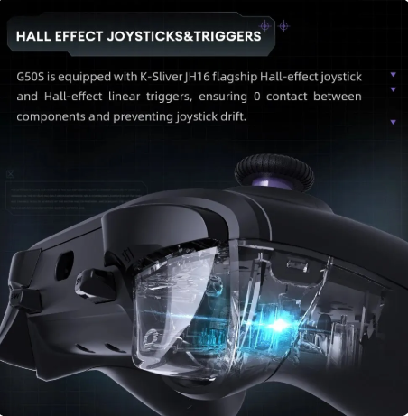 G50S Wireless Gaming Controller Hall Effect Joystick Triggers Gamepad 1000Hz Polling Rate For Switch PC Android IOS