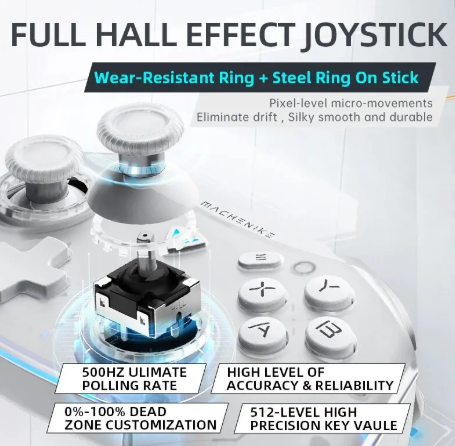 1PC Gamepad Wireless Gaming Controller Machenike G5 Pro Elite Hall Trigger Joystick Mecha-Tactile Buttons For Switch PC Android IOS