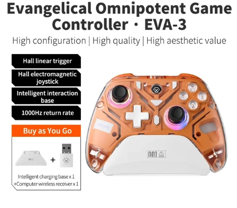 K10 Gaming Controller With Charging Dock RGB Wireless Gamepad Hall Effect Joystick Trigger For Nintend Switch/PC/Phone
