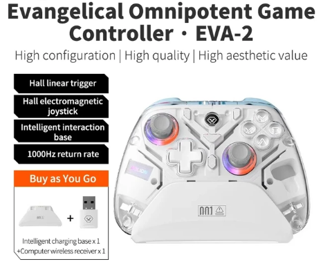 K10 Gaming Controller With Charging Dock RGB Wireless Gamepad Hall Effect Joystick Trigger For Nintend Switch/PC/Phone