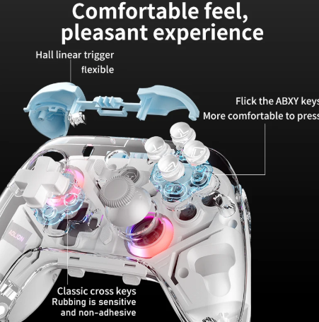 K10 Gaming Controller With Charging Dock RGB Wireless Gamepad Hall Effect Joystick Trigger For Nintend Switch/PC/Phone