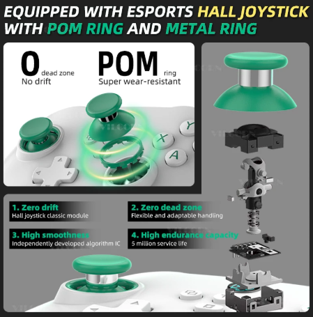 1PC PC Gaming Controller FPS Wireless Pro Gamepad For PS4 Switch Android IOS with Micro Motion Hall Trigger Joystick