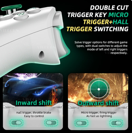 1PC PC Gaming Controller FPS Wireless Pro Gamepad For PS4 Switch Android IOS with Micro Motion Hall Trigger Joystick