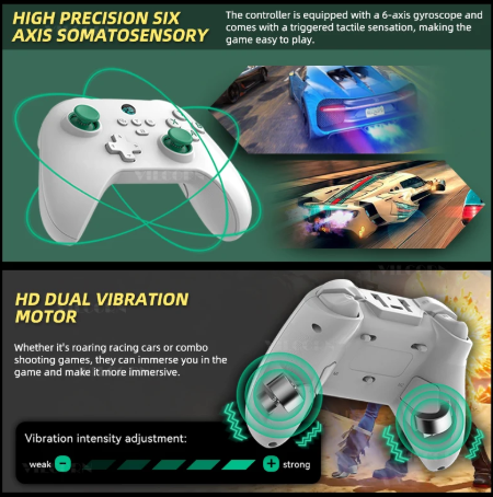 1PC PC Gaming Controller FPS Wireless Pro Gamepad For PS4 Switch Android IOS with Micro Motion Hall Trigger Joystick