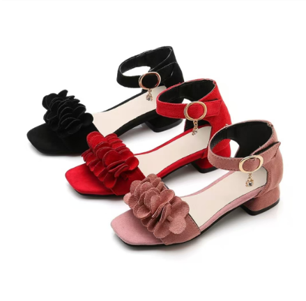 1Pair Girls' Sandals Summer New High Heels Korean Children's Roman Shoes
