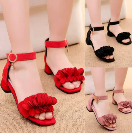 1Pair Girls' Sandals Summer New High Heels Korean Children's Roman Shoes