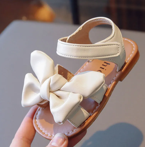 1Pair Summer New Girl Soft Sole Girl Casual Shoes Baby Bow Sandals Beach Shoes Princess Fashion Bowknot Sandals