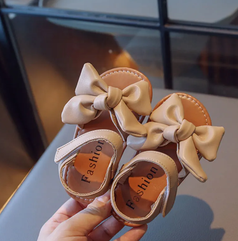 1Pair Summer New Girl Soft Sole Girl Casual Shoes Baby Bow Sandals Beach Shoes Princess Fashion Bowknot Sandals