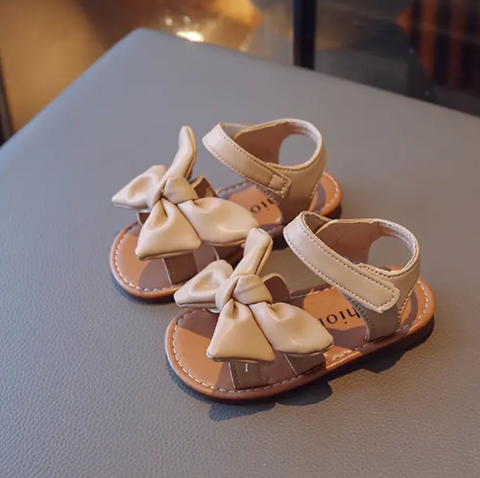 1Pair Summer New Girl Soft Sole Girl Casual Shoes Baby Bow Sandals Beach Shoes Princess Fashion Bowknot Sandals