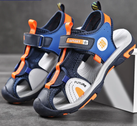 1Pair Fashion Kids Sandals Breathable Boys Non Slip Beach Sandals Outdoor Summer Children Closed Toe Sandals