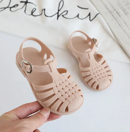 1Pair Baby Gladiator Sandals Casual Breathable Hollow Out Roman Shoes PVC Summer Kids Shoes Beach Children Sandals