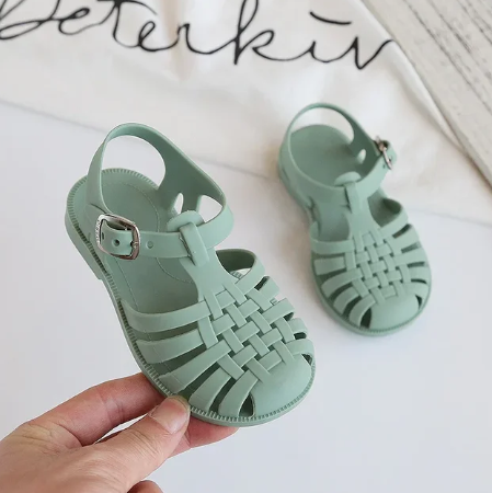 1Pair Baby Gladiator Sandals Casual Breathable Hollow Out Roman Shoes PVC Summer Kids Shoes Beach Children Sandals