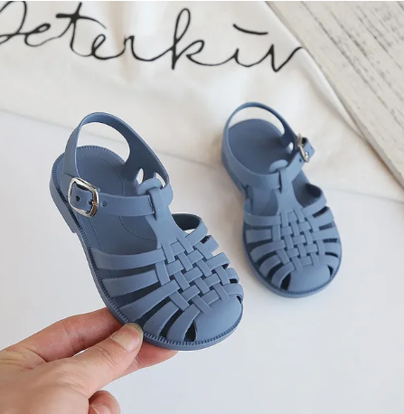 1Pair Baby Gladiator Sandals Casual Breathable Hollow Out Roman Shoes PVC Summer Kids Shoes Beach Children Sandals