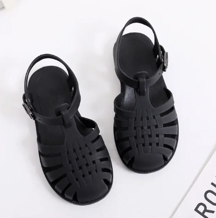 1Pair Baby Gladiator Sandals Casual Breathable Hollow Out Roman Shoes PVC Summer Kids Shoes Beach Children Sandals