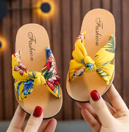 1Pair Pudcoco Adorable And Comfy Girls Sandals Boho Sponge Softy Casual Cloth Sandals for Indoor Or Outdoor
