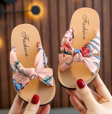 1Pair Pudcoco Adorable And Comfy Girls Sandals Boho Sponge Softy Casual Cloth Sandals for Indoor Or Outdoor
