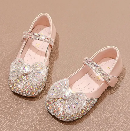 1Pair Summer Girls Sandals Fashion Sequins Rhinestone Butterfly Bow Girls Princess Shoes Baby Girl Shoes Flat Heel Sandals