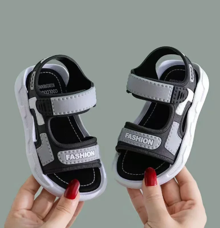 1Pair New Children's Summer Boys And Girls Sandals Korean Version Of Primary School Students Non-slip Soft Sole Non-slip Beach Sandals