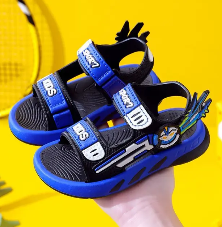 1Pair Children sandals with anti slip soft soles for 3-7 years old Handsome kindergarten and elementary school beach shoes