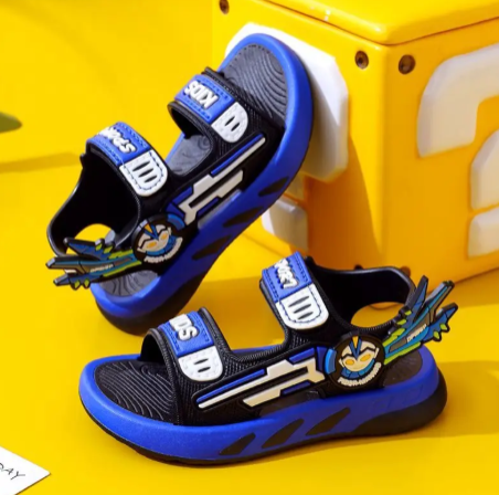 1Pair Children sandals with anti slip soft soles for 3-7 years old Handsome kindergarten and elementary school beach shoes