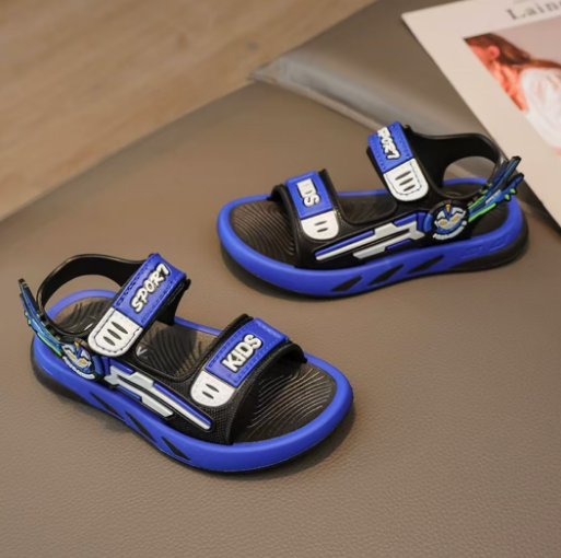1Pair Children sandals with anti slip soft soles for 3-7 years old Handsome kindergarten and elementary school beach shoes