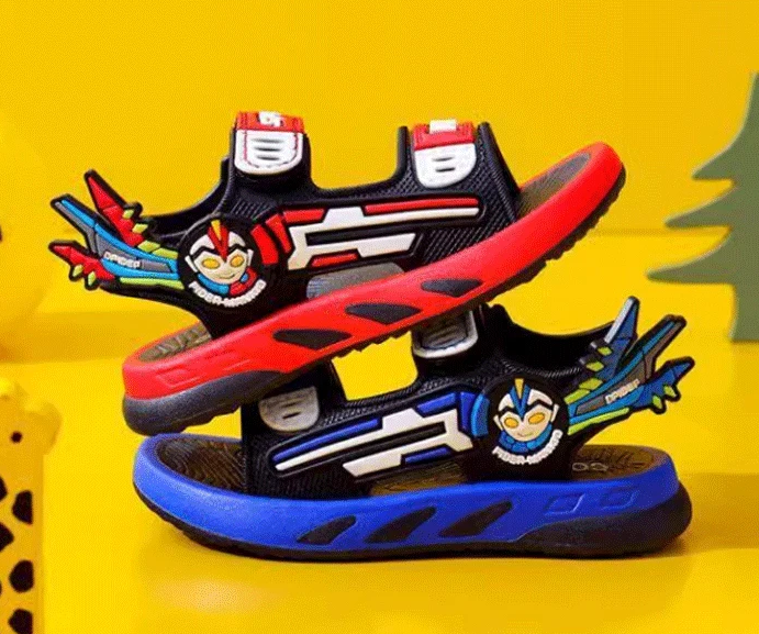 1Pair Children sandals with anti slip soft soles for 3-7 years old Handsome kindergarten and elementary school beach shoes