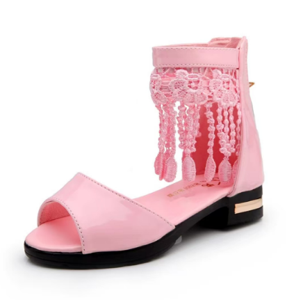1Pair Children's Shoes, Girls' Sandals, Summer Fashion Princess Shoes, Soft Soled Roman Shoes