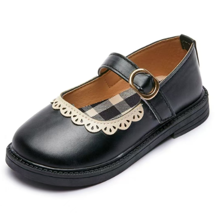 1Pair Princess Shoes, Stylish Children's Shoes, Mary Jane Flat Leather Shoes, Girls' Single Shoes