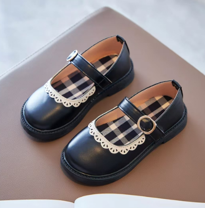 1Pair Princess Shoes, Stylish Children's Shoes, Mary Jane Flat Leather Shoes, Girls' Single Shoes