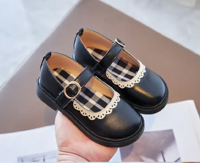 1Pair Princess Shoes, Stylish Children's Shoes, Mary Jane Flat Leather Shoes, Girls' Single Shoes