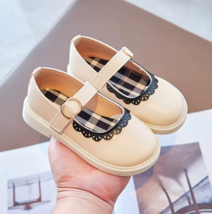 1Pair Princess Shoes, Stylish Children's Shoes, Mary Jane Flat Leather Shoes, Girls' Single Shoes