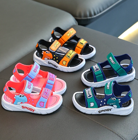 1Pair Summer New Children's Slippers Cartoon Baby Cool Mop Indoor Soft Bottom Anti Slip Cool Mop