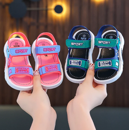 1Pair Summer New Children's Slippers Cartoon Baby Cool Mop Indoor Soft Bottom Anti Slip Cool Mop
