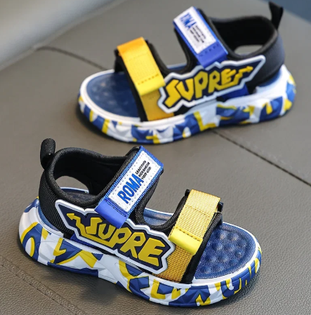1Pair Children's Boys' Sandals Fashionable Summer Korean Casual Anti Slip Soft Sole Student Boy Beach Sandals Kids Shoes