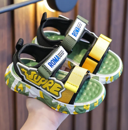 1Pair Children's Boys' Sandals Fashionable Summer Korean Casual Anti Slip Soft Sole Student Boy Beach Sandals Kids Shoes