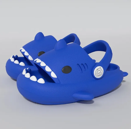 1Pair Children's Shark Hole Shoes Summer Home Baby Non Slip Platform Sandals Cute Cartoon Soft Sole Kids Slippe