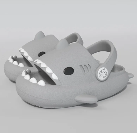 1Pair Children's Shark Hole Shoes Summer Home Baby Non Slip Platform Sandals Cute Cartoon Soft Sole Kids Slippe