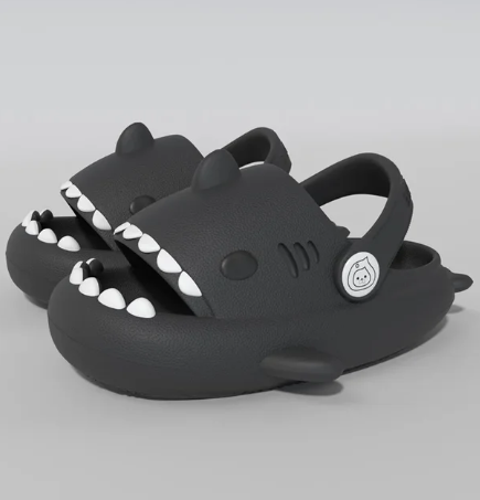 1Pair Children's Shark Hole Shoes Summer Home Baby Non Slip Platform Sandals Cute Cartoon Soft Sole Kids Slippe