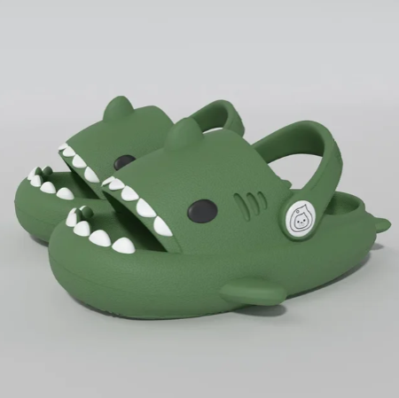 1Pair Children's Shark Hole Shoes Summer Home Baby Non Slip Platform Sandals Cute Cartoon Soft Sole Kids Slippe