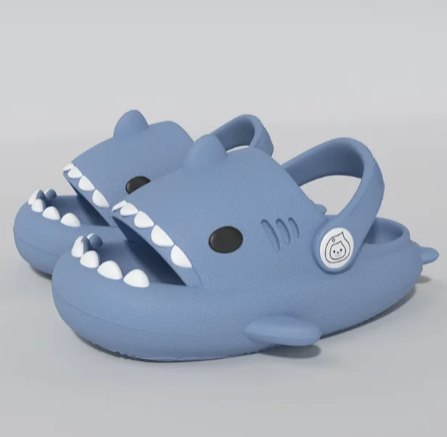 1Pair Children's Shark Hole Shoes Summer Home Baby Non Slip Platform Sandals Cute Cartoon Soft Sole Kids Slippe