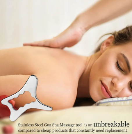 Stainless Gua Sha Tools Steel Scraping Massage Tool IASTM Massage Tools for Relaxing Soft Tissue, Reduce Head, Neck, Back Pain