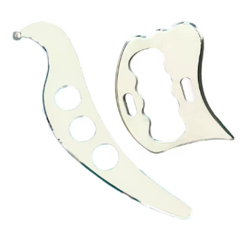 2PCS Stainless Steel Fascia Knife Two-piece Set With Felt Bag Bird Shaped Knife Full Body Massager Scraping Tool