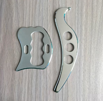 2PCS Stainless Steel Fascia Knife Two-piece Set With Felt Bag Bird Shaped Knife Full Body Massager Scraping Tool