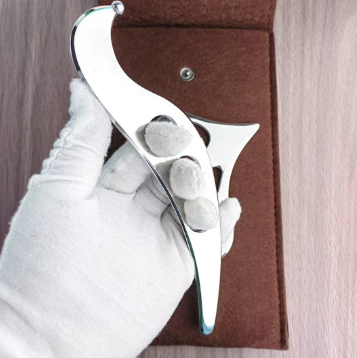2PCS Stainless Steel Fascia Knife Two-piece Set With Felt Bag Bird Shaped Knife Full Body Massager Scraping Tool