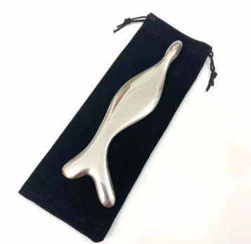 1PC 304 Stainless Steel Fascia Knife Scraping Plate Facial Neck Strength Facial Care Massager Tool IASTM Mermaid Shape