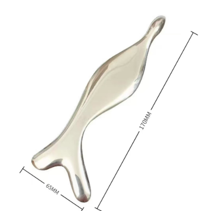 1PC 304 Stainless Steel Fascia Knife Scraping Plate Facial Neck Strength Facial Care Massager Tool IASTM Mermaid Shape